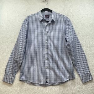 Untuckit Shirt Mens Large Blue Plaid Button Down Wrinkle Free Casual Preppy